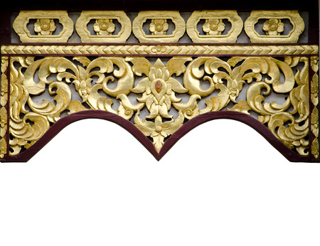 Thai style ancient art of window's frameの写真素材