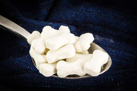 table spoon of dogの写真素材