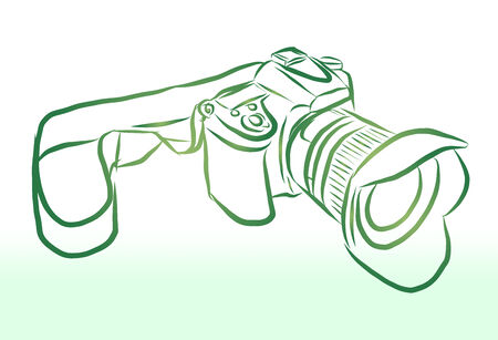 Vector of free hand sketch cameraのイラスト素材