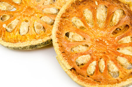 Dried quince on white backgroundの写真素材