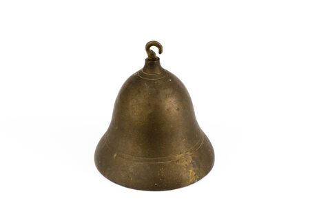 Image of brass bell on white backgroundの写真素材