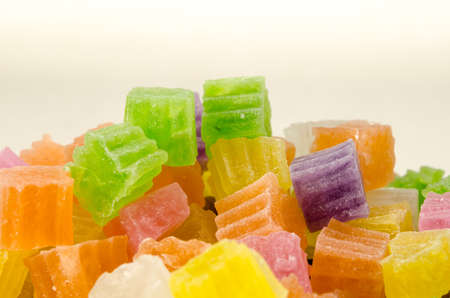 Image of Thai dessert crispy jellyin white ceramic dish on fabricの写真素材