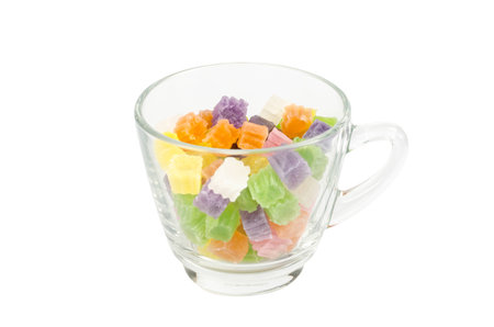 Image of Thai dessert in glass cup on white backgroundの写真素材