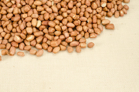 Image of raw peanuts on fabric