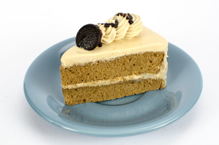Image of coffee cake on white background