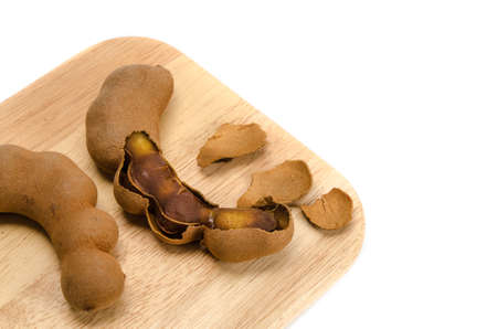 Image of tamarind on white backgroundの写真素材