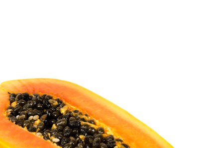 Papaya on white backgroundの写真素材