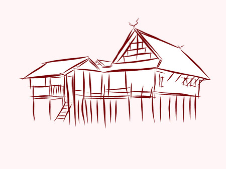 Vector of sketch houseの写真素材