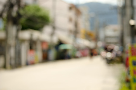 Blurred bike on road in Chiangmai Thailandの写真素材