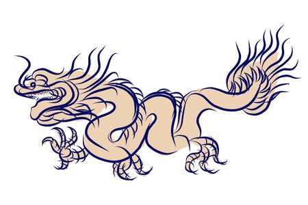 Chinese Dragon Traditional Culture, vector illustrationのイラスト素材