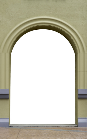 Concrete door arch isolate on white background with clipping pathの写真素材