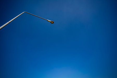 Street lights on blue sky  background