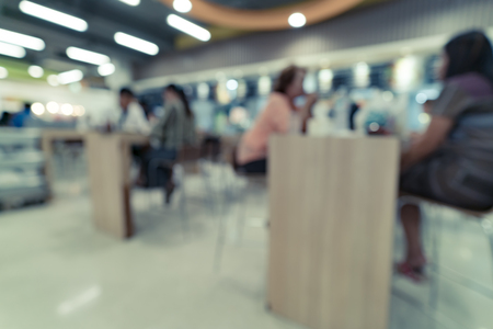Blurred image of cafeteriaの写真素材