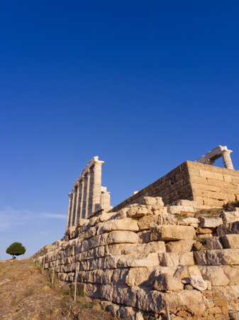 Ancient Temple of Poseidon at Sounioの写真素材