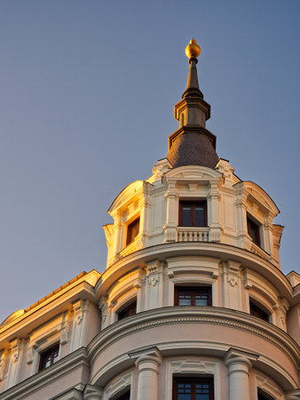 Urban building views with blue skylineの写真素材