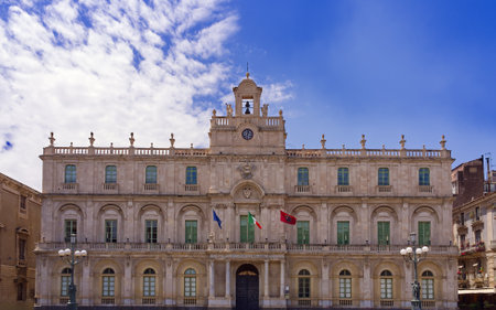 University of Catania view under a sunny summer day, Sicily, Italyの写真素材