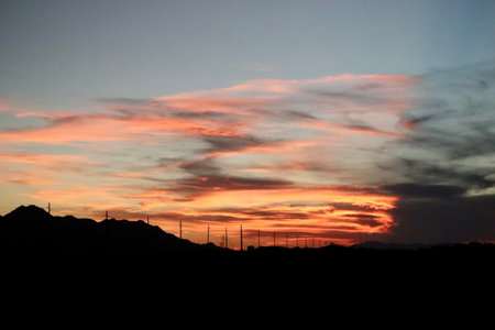 Sunset in the Desert Southwest of Arizona, in early October.の写真素材