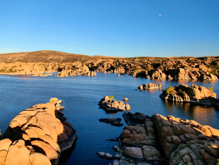 Rocky coast of the island of Sardinia in the Mediterranean Seaの写真素材