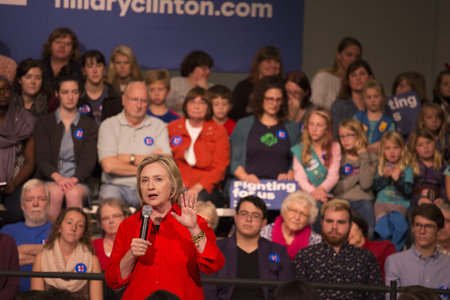 Grinnell, Iowa-November 3, 2015-Hillary Clinton at town hall
