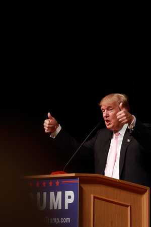 Donald Trump at campaign rally, Oskaloosa, Iowaのeditorial素材
