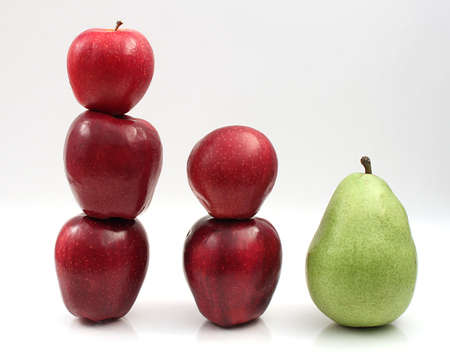 Stack of Apples and Pearの写真素材