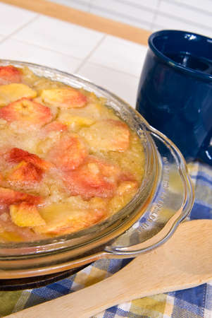 Peach Cobbler Dessert Dishの写真素材