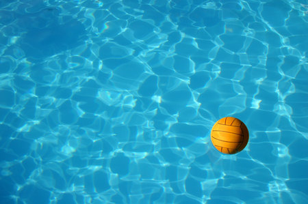 Waterpolo ball in pool (2)の写真素材