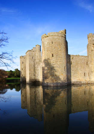 Bodiam Castle - Portrait, fortress, reflectionのeditorial素材