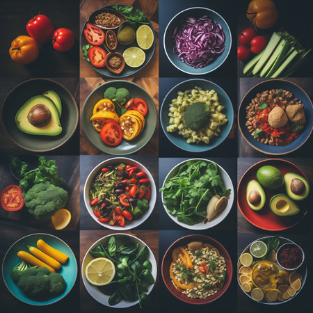 Healthy eating concept. Healthy food background. Vegetables and fruits.の素材