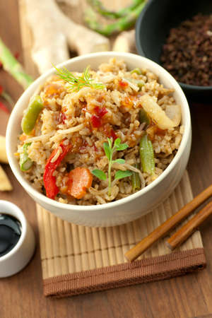Asian rice dishの写真素材