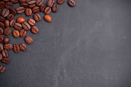 Blackboard, coffee beansの写真素材