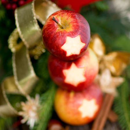 Christmas applesの写真素材