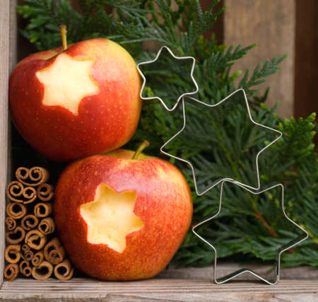 Christmas time, applesの写真素材