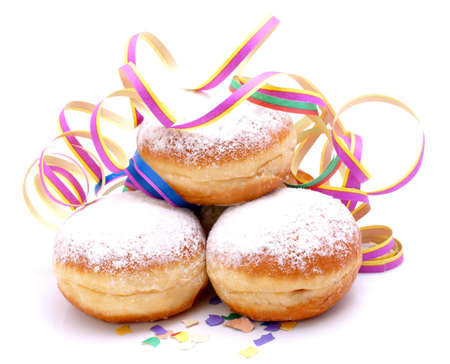 Fresh Berliner on white groundの写真素材