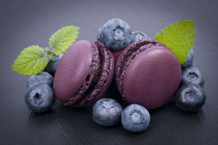 Macaroons, blueberryの写真素材