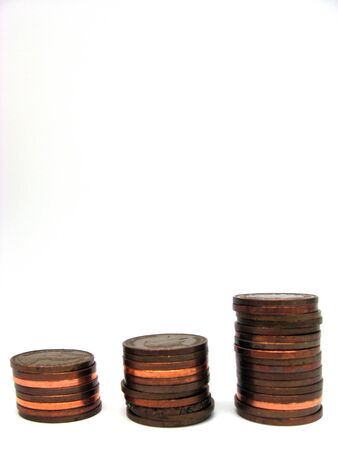 stack of 3 coinsの写真素材