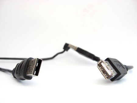 two cables on a white backgroundの写真素材