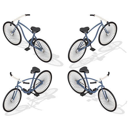 Bicycle transportation. Vehicle forr infographic and game design. Isometric illustration with shadowsのイラスト素材