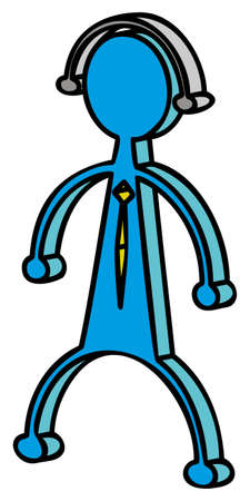 Man listening to music  3d のイラスト素材