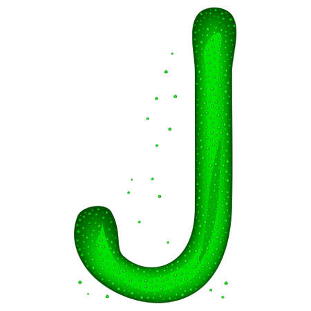 Glass letter (J) with drops on white backgroundのイラスト素材