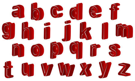 English red alphabet 3d on a white backgroundのイラスト素材