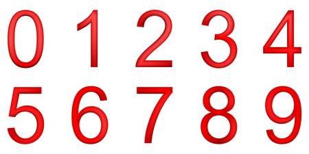 illustration of red numbers on a white backgroundのイラスト素材