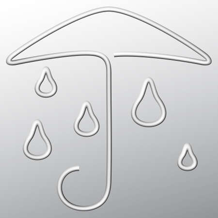 Umbrella out of steel wire with a gray backgroundのイラスト素材