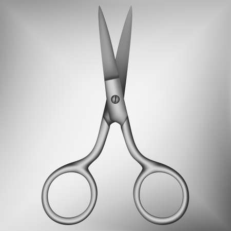 Nail scissors on a gray gradient backgroundのイラスト素材