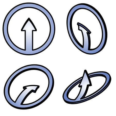 Four   blue arrows on a white backgroundのイラスト素材