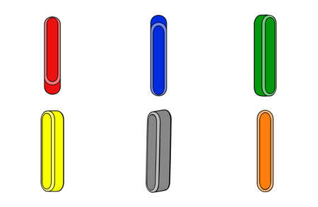 Six letter  I  3d on white backgroundのイラスト素材