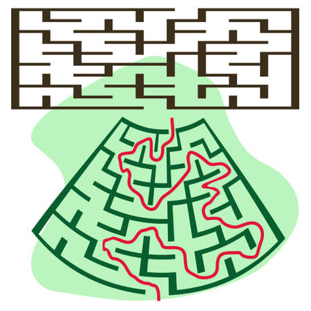Square deformed maze on a white backgroundのイラスト素材
