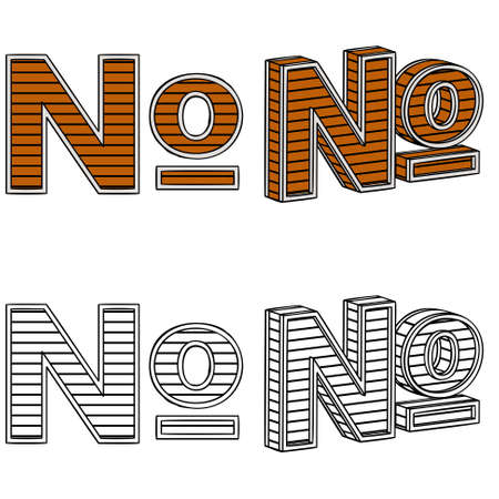 Number (a block of wood) on a white backgroundのイラスト素材