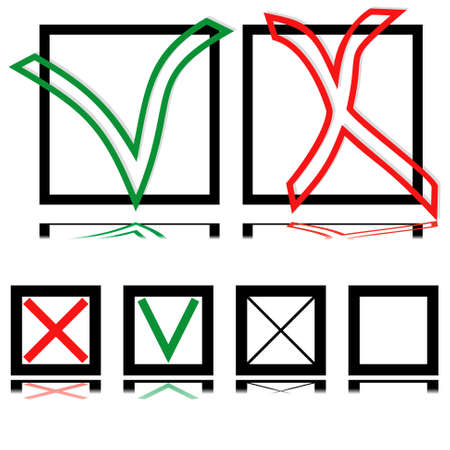 Choice (tick and cross on a white background)のイラスト素材