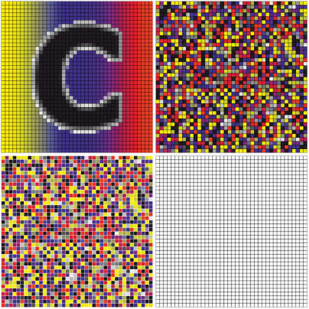 Letter C (mixed mosaic with empty cells)のイラスト素材